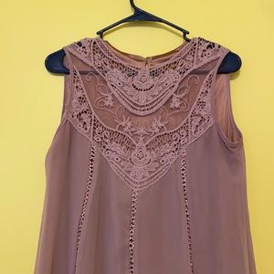 Super cute mauve embroidered dress